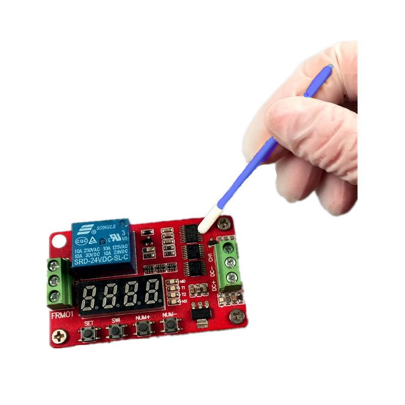 Cleanroom Swab Manufacturer - 100pcs Mini Head Polyester Fabric