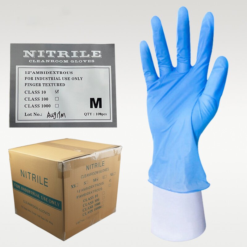 Cleanroom Nitrile Gloves Manufacturer - Industrial White Blue