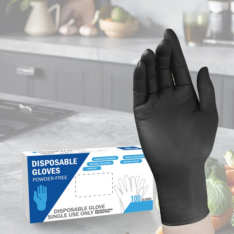 Disposable Latex Gloves Manufacturer - Black and Pink Waterproof