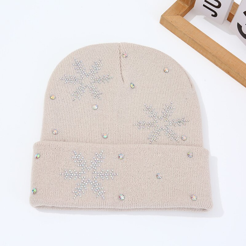 Snowflake Beanie Manufacturer - HZM-25623 Best-selling Diamond-studded