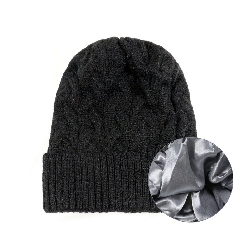 Cashmere Toque Supplier - HZM-23405 Satin Lined Winter Hats