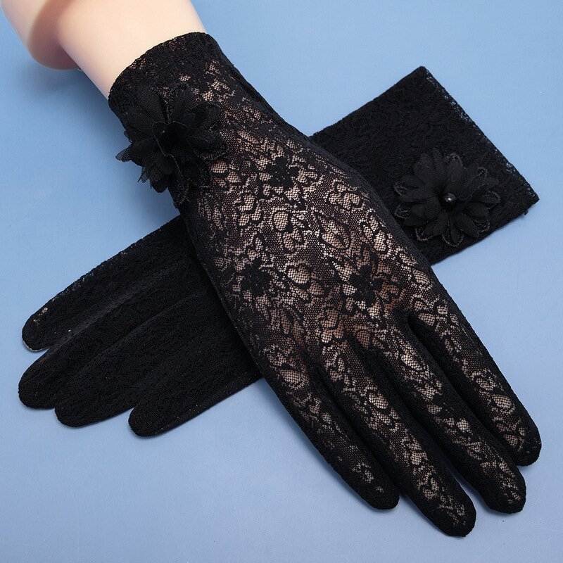 Lace Gloves Supplier - HZS-25039 Flower Pearl Wedding Party