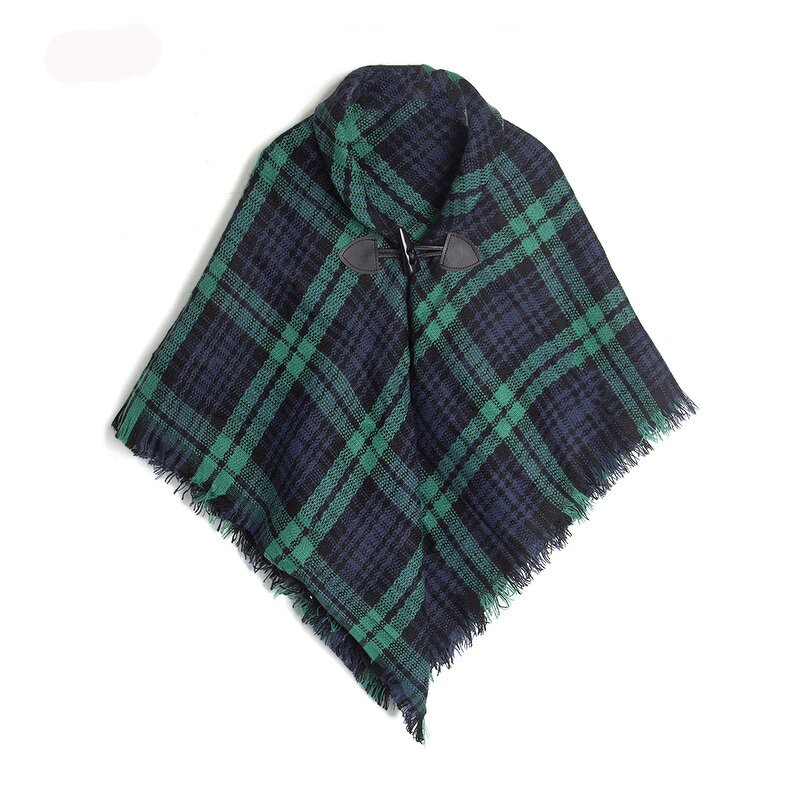 Kids Poncho Supplier - HZW-25062 Fashion Plaid Knitted