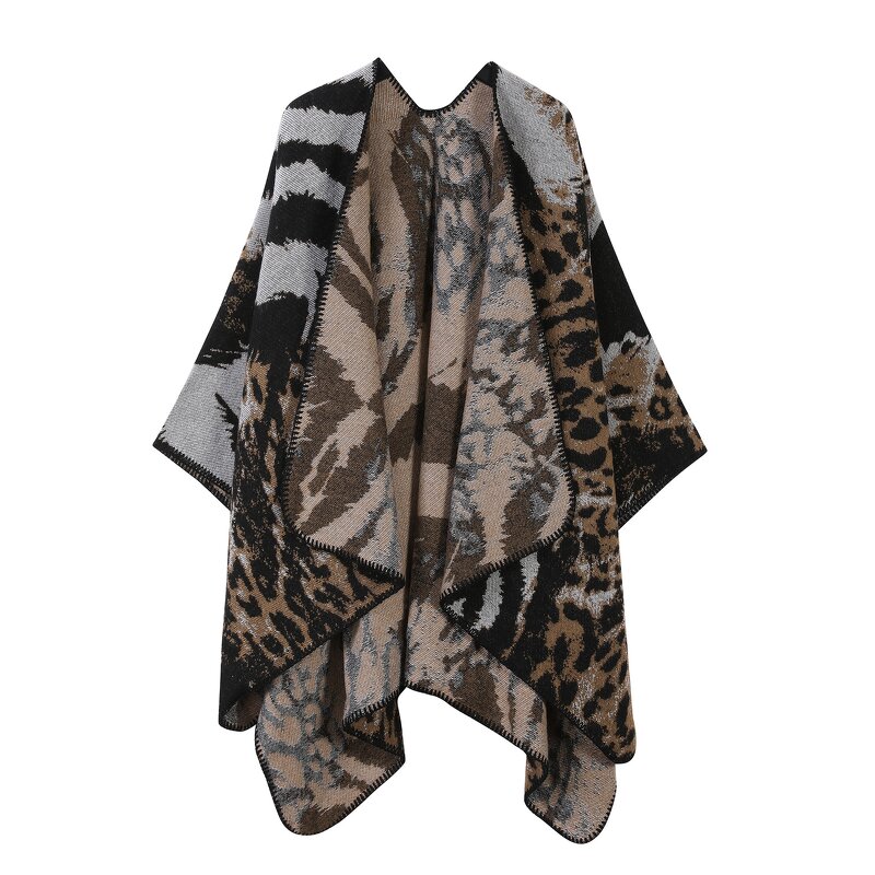 Hooded Cloak Manufacturer - HZW-25057 Fashion Women Tiger Skin