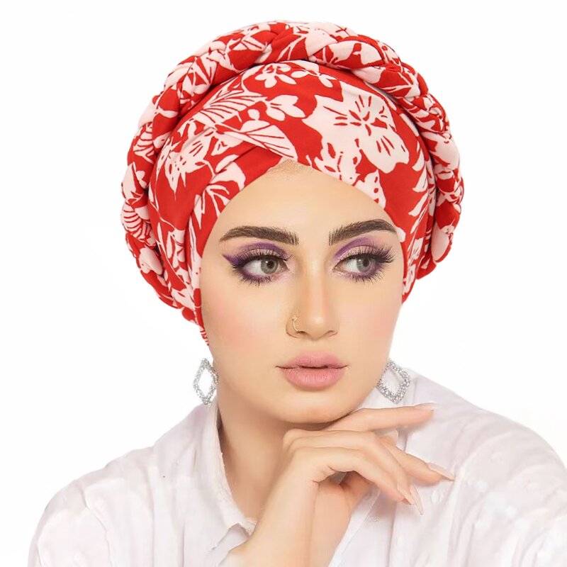 African Hair Wrap Supplier - HZM-25646 Muslim Print Turban