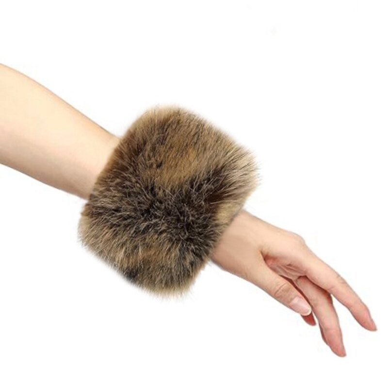 Wrist Cuffs Supplier - HZO-25138 Factory Fur Warmer Arm