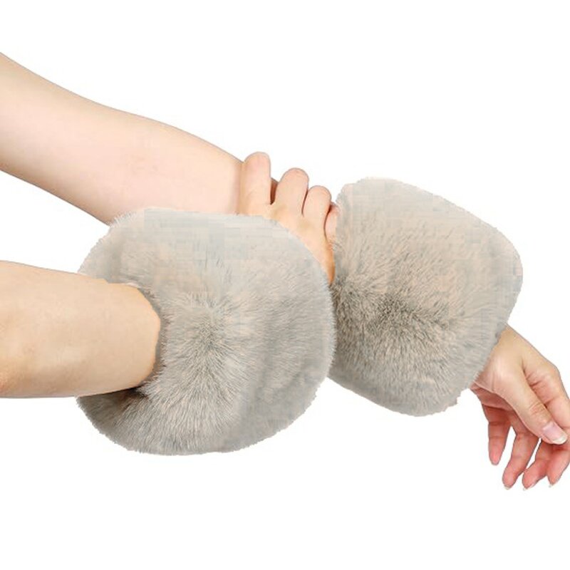 Wrist Cuffs Supplier - HZO-25138 Factory Fur Warmer Arm