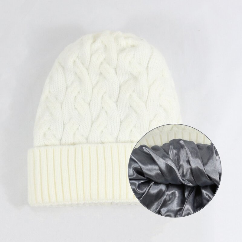 Cashmere Toque Supplier - HZM-23405 Satin Lined Winter Hats