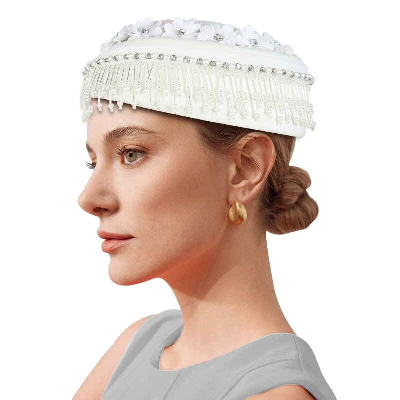 Vintage Turban Supplier - HZM-25237 Felt Fringe Derby Fascinator