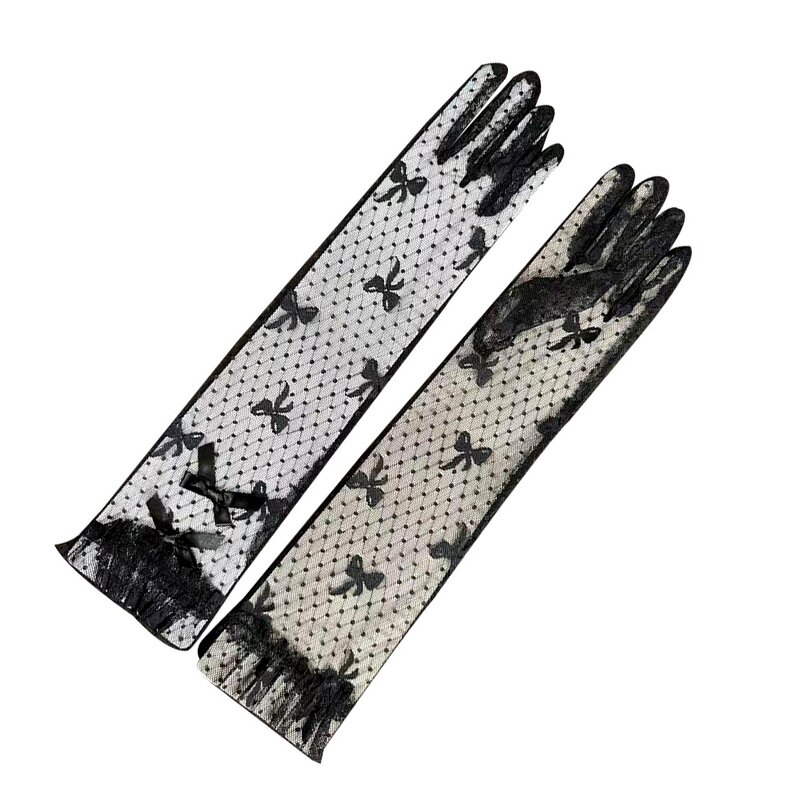Summer Gloves Manufacturer - HZS-25057 Bridal with Black Lace