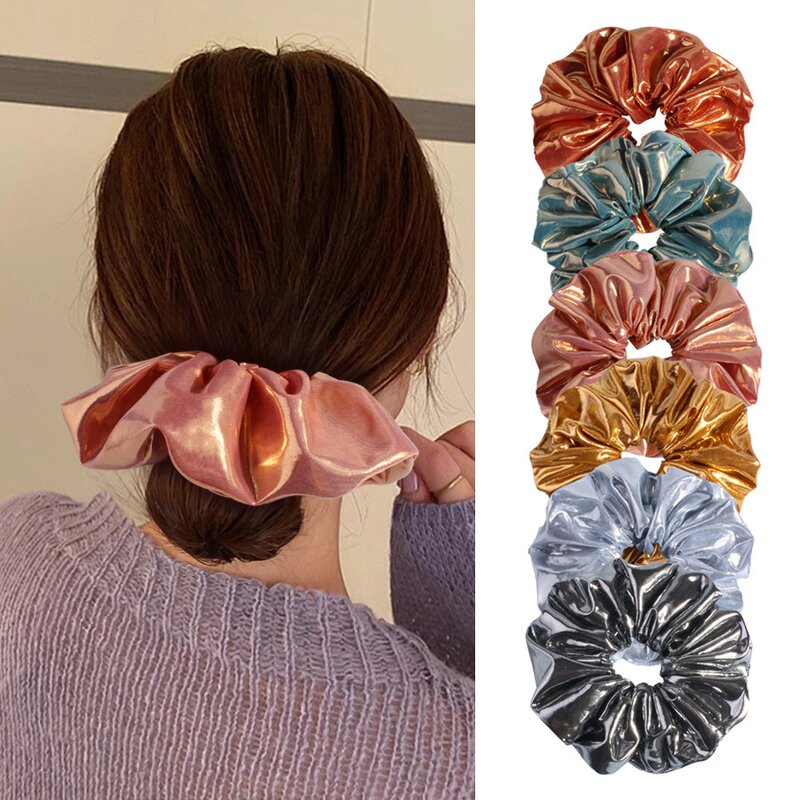 Shiny Scrunchies Supplier - HZO-25124 New Arrival Leather Feeling