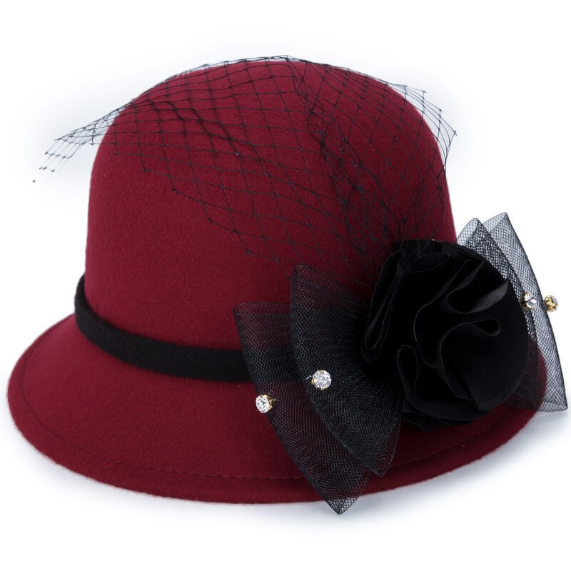 Wool Felt Bowler Supplier - HZM-60798 Women's 1920s Vintage
