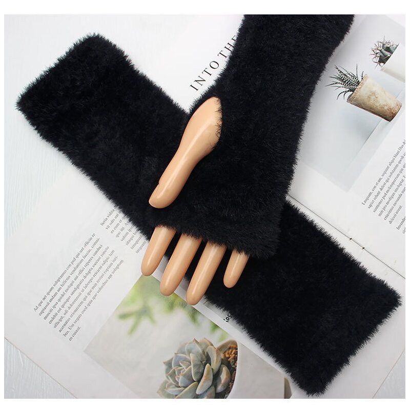 Fur Gloves Manufacturer - HZS-25048 Winter Fashionable Long
