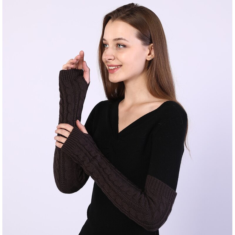 Arm Warmers Manufacturer - HZS-25054 Women's Acrylic Knit
