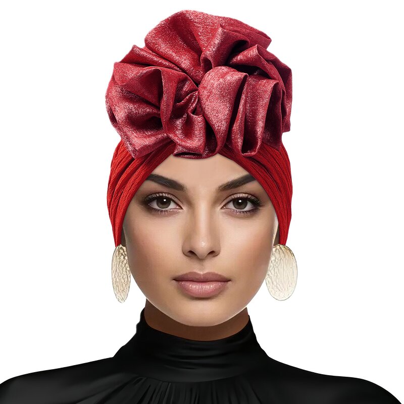 Turban Hat Manufacturer - HZM-25637 Women's Shiny Flower