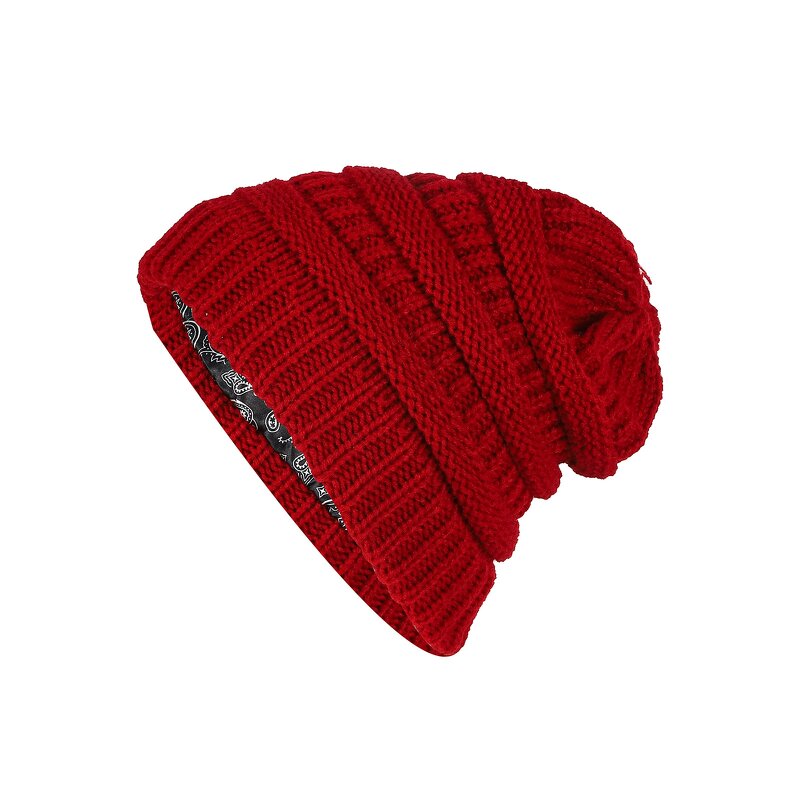 Satin Lined Beanie Manufacturer - HZM-25645 Cable Knit Slouchy