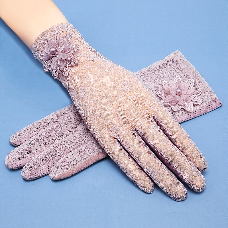 Lace Gloves Supplier - HZS-25039 Flower Pearl Wedding Party