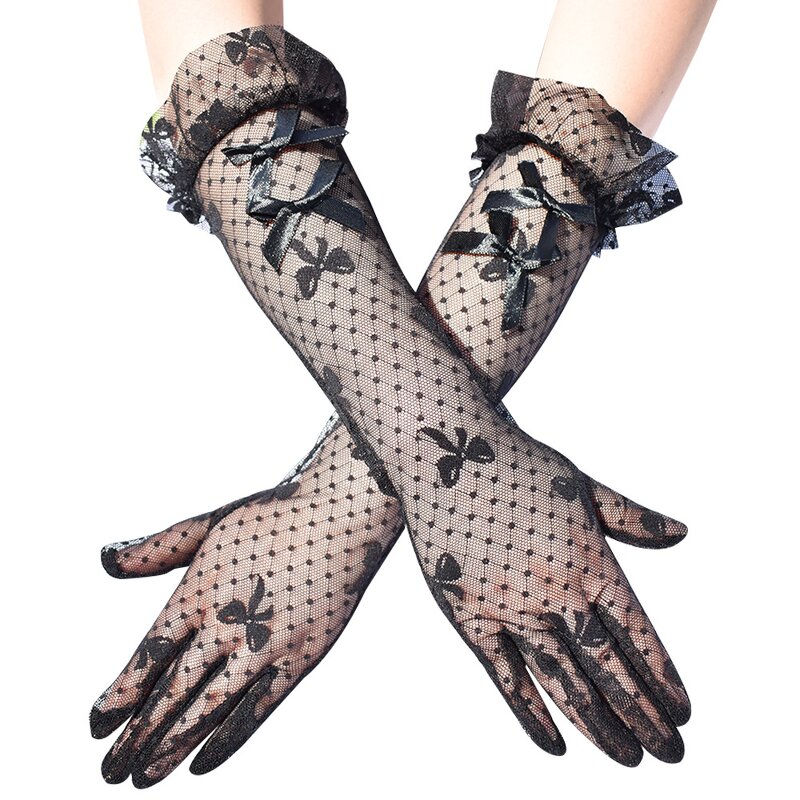 Summer Gloves Manufacturer - HZS-25057 Bridal with Black Lace