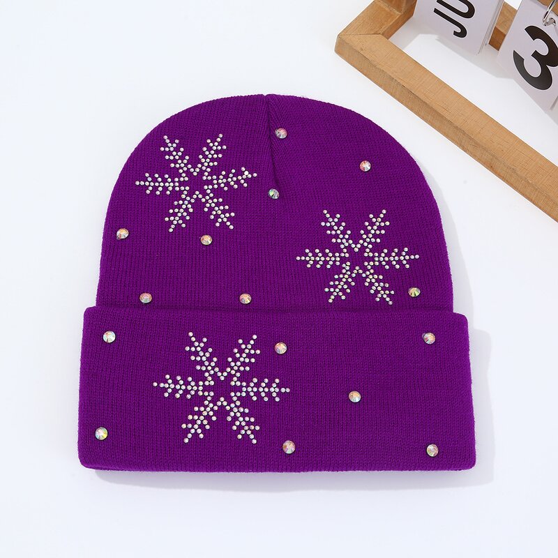 Snowflake Beanie Manufacturer - HZM-25623 Best-selling Diamond-studded