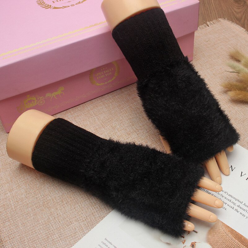 Winter Plush Gloves Supplier - HZS-25049 Women's Warm Knitted