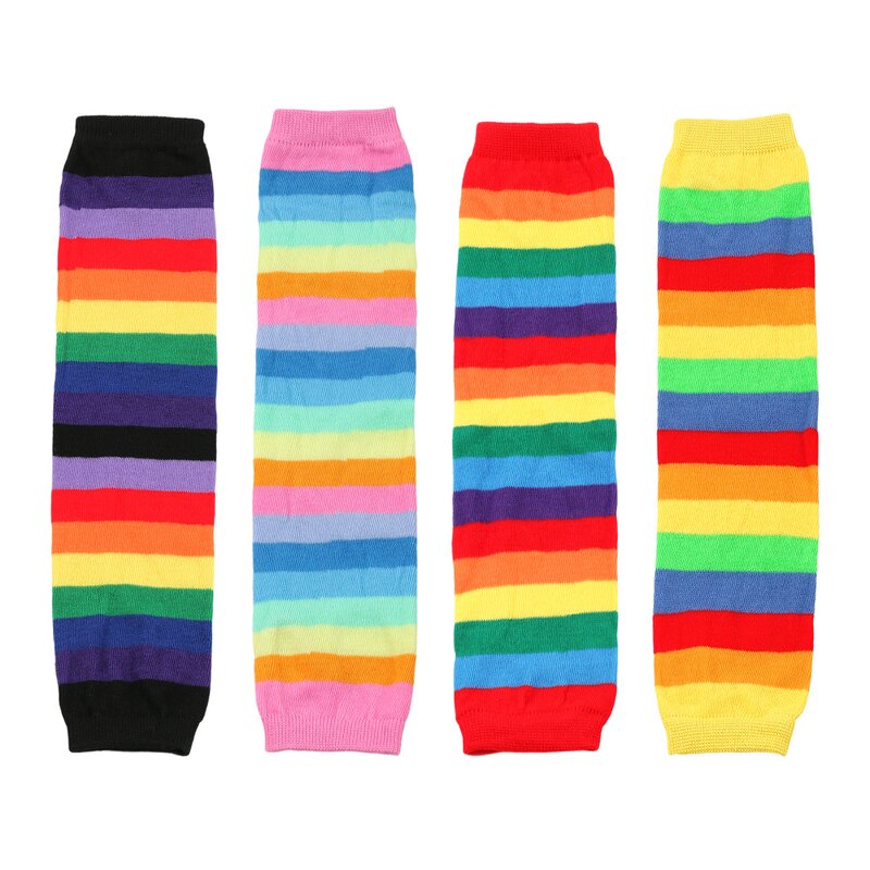 Rainbow Gloves Manufacturer - HZS-25038 Striped Elbow Fingerless