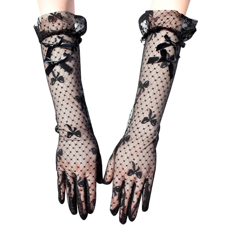 Summer Gloves Manufacturer - HZS-25057 Bridal with Black Lace