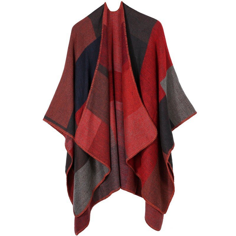 Acrylic Shawl Supplier - HZW-25056 New Women Poncho Cape