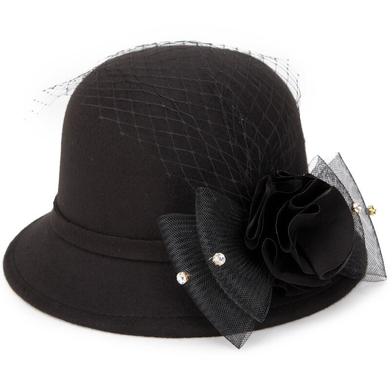 Wool Felt Bowler Supplier - HZM-60798 Women's 1920s Vintage