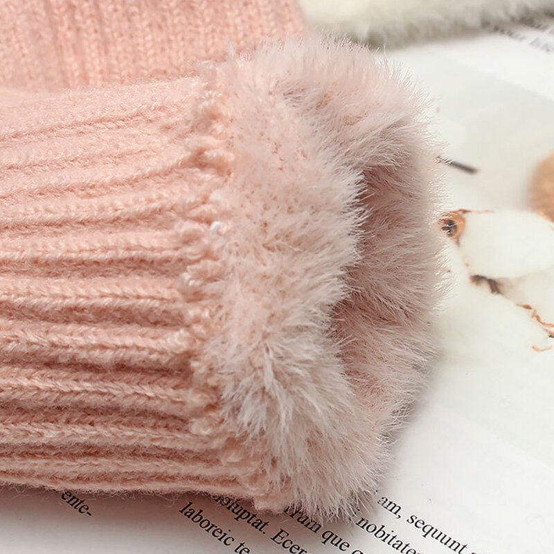 Winter Plush Gloves Supplier - HZS-25049 Women's Warm Knitted