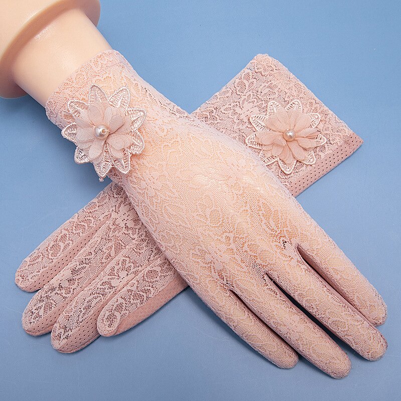 Lace Gloves Supplier - HZS-25039 Flower Pearl Wedding Party
