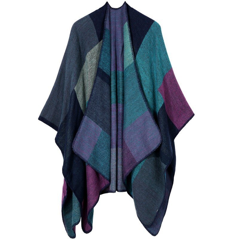 Acrylic Shawl Supplier - HZW-25056 New Women Poncho Cape