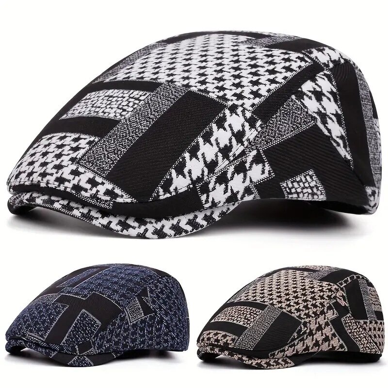 Flat Top Ivy Cap Supplier - HZM-25561 Retro Print Literary