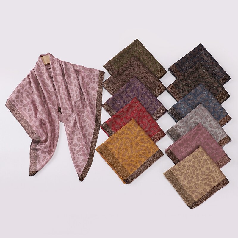 Hijab Scarf Manufacturer - HZW-25101 Polyester Satin Leopard