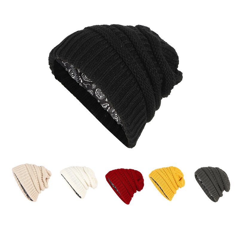 Satin Lined Beanie Manufacturer - HZM-25645 Cable Knit Slouchy
