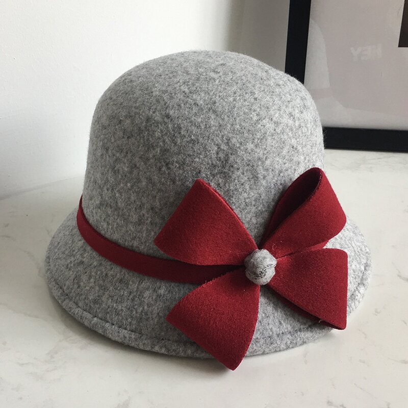 Wool Vintage Cloche Manufacturer - HZM-60894 1920s with Bow