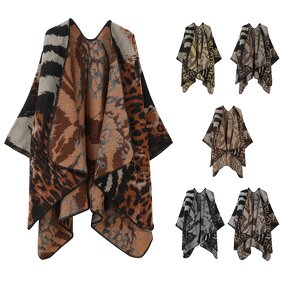 Hooded Cloak Manufacturer - HZW-25057 Fashion Women Tiger Skin