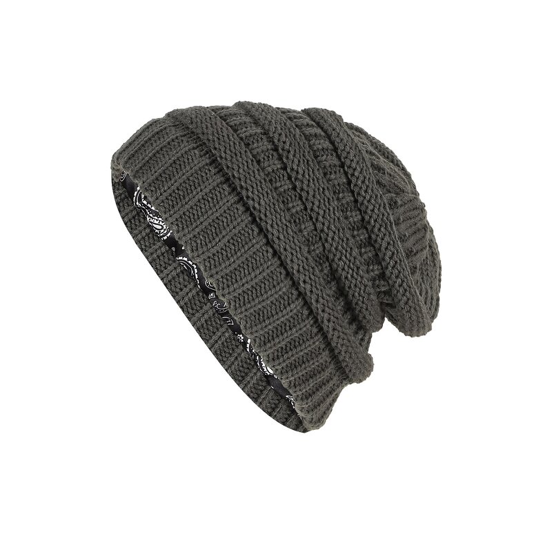 Satin Lined Beanie Manufacturer - HZM-25645 Cable Knit Slouchy