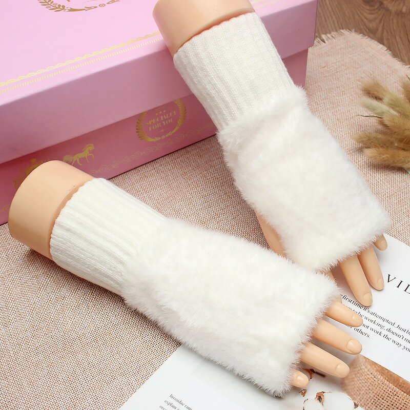 Winter Plush Gloves Supplier - HZS-25049 Women's Warm Knitted