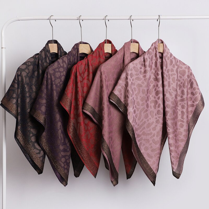 Hijab Scarf Manufacturer - HZW-25101 Polyester Satin Leopard