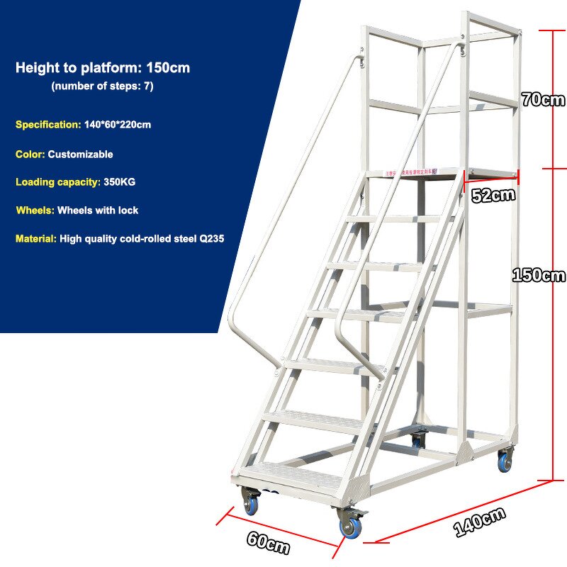 Industrial Ladder Manufacturer - Modern Steel with Wheels