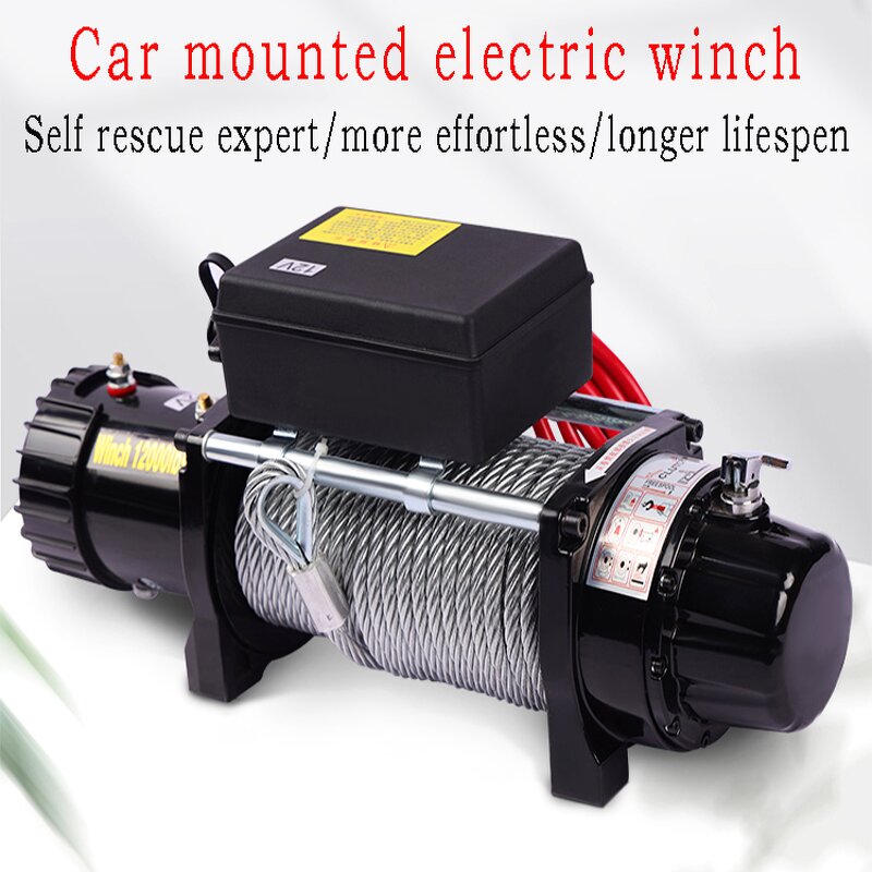 Electric Winch Hoist Supplier - Wendy 24V 12000lbs Synthetic