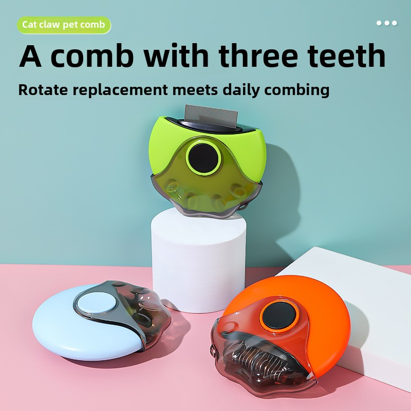 Portable Three-In-One ABS Pet Grooming Comb Battery-Operated Beauty and Hair Removal Tool for Dogs and Cats Lice Removal