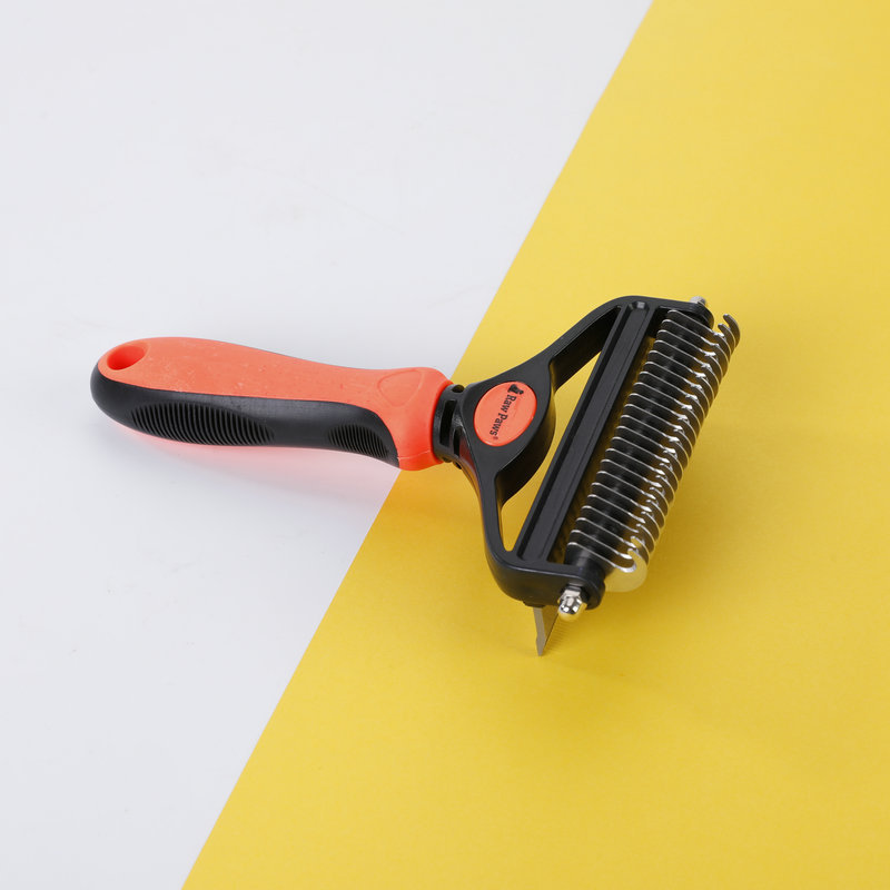 Double-Sided ABS Gel Comb for Pet Grooming Stainless Steel and Plastic Hair Removal Supplies for Cats and Dogs