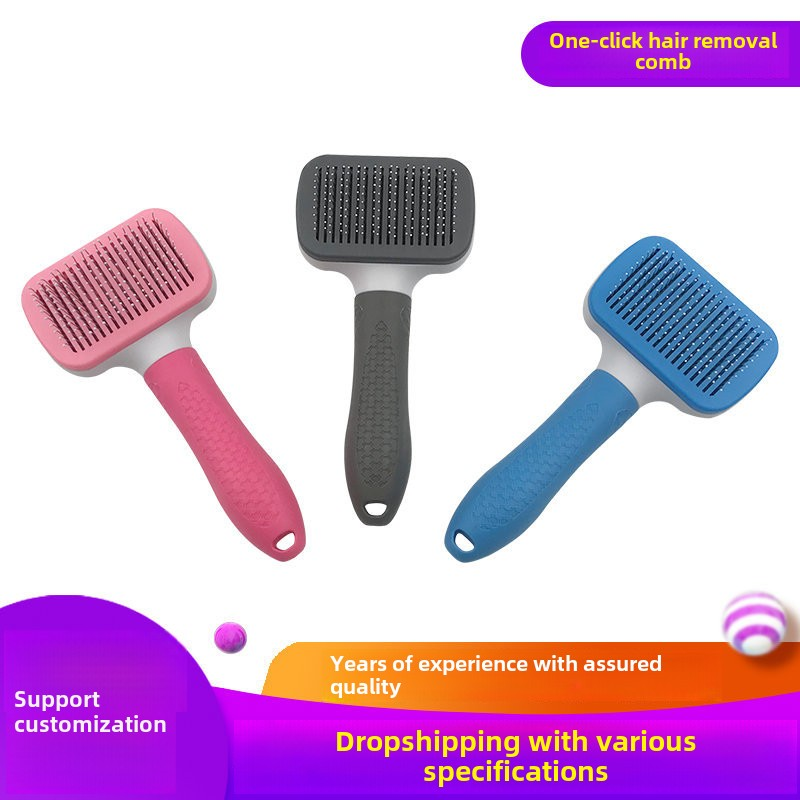 Automatic Leg Hair Comb for Cats Dogs Stainless Steel Needle Comb Detangling Eco-Friendly Plastic Floating Hair Removal Tool