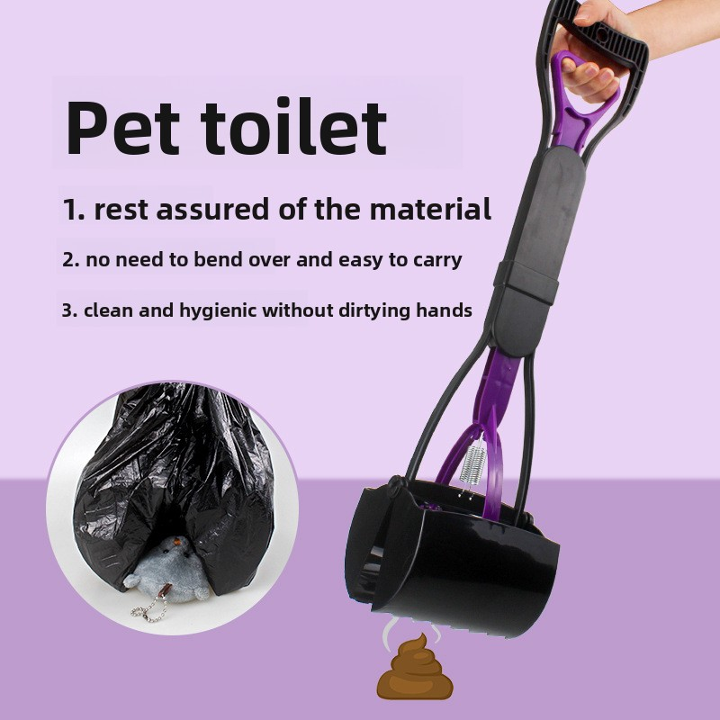 Eco-Friendly Large 6-Pet Poop Scooper with Extended Handle Dog Poop Picker Plastic Poop Bag Holder Pet Waste Disposal Supplies