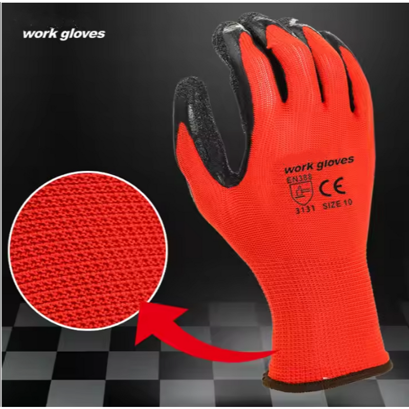 Work Safety Gloves Supplier - Hot Selling Polyester Latex