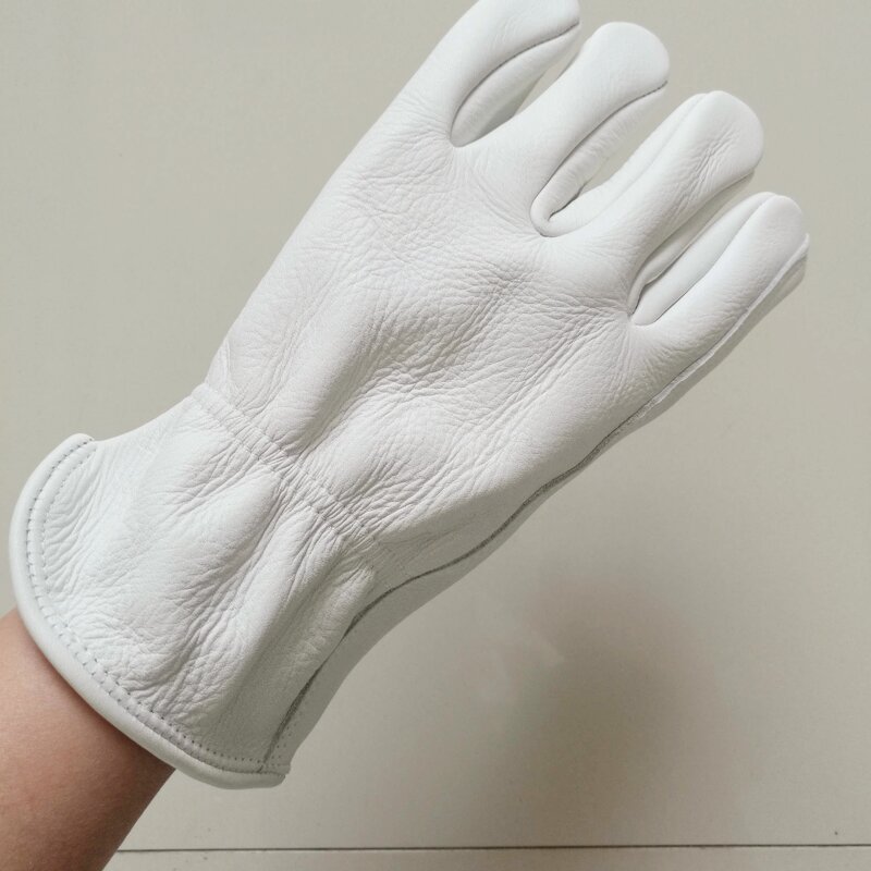 Cowhide Grain Gloves Manufacturer - White Anti-Cut Adjustable