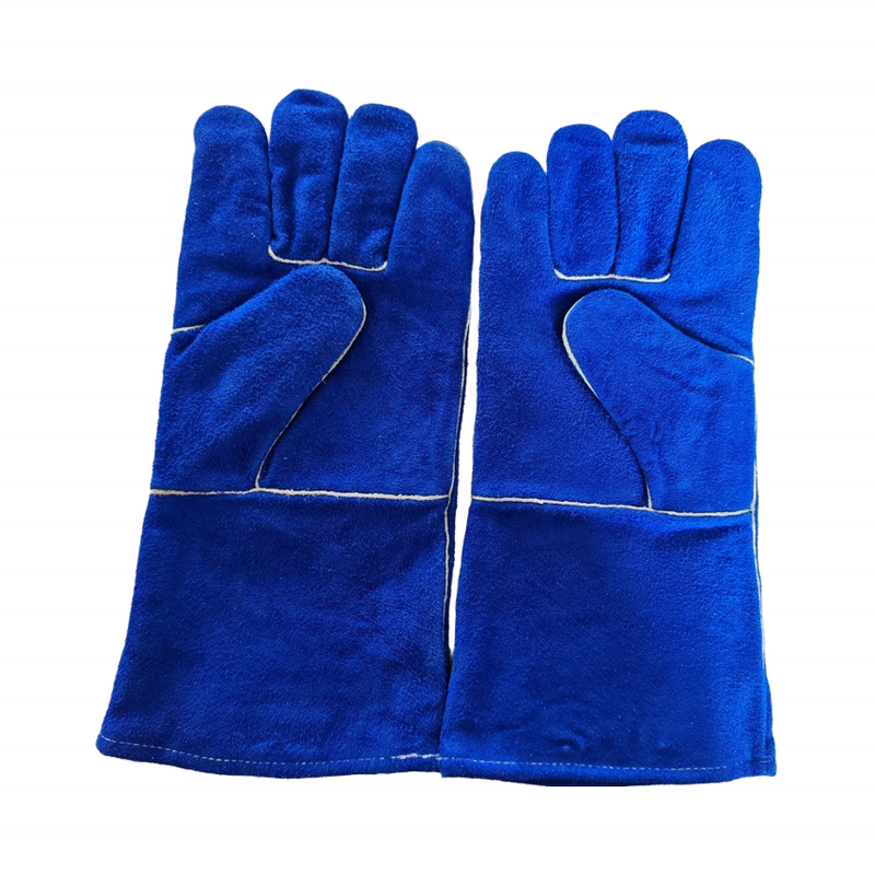 Welding Gloves Supplier - 14 Inch Blue Cow Split Leather