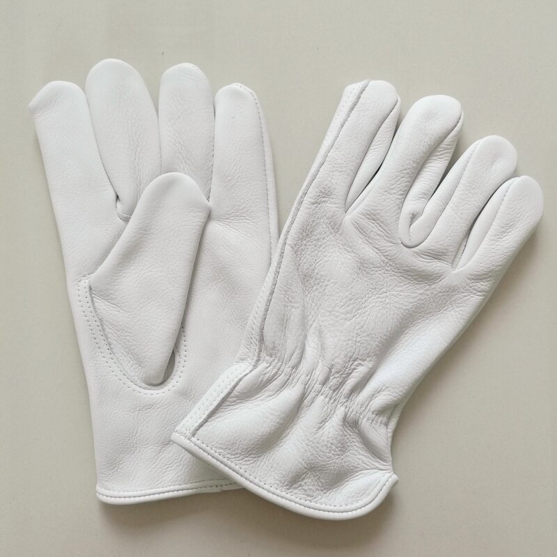 Cowhide Grain Gloves Manufacturer - White Anti-Cut Adjustable