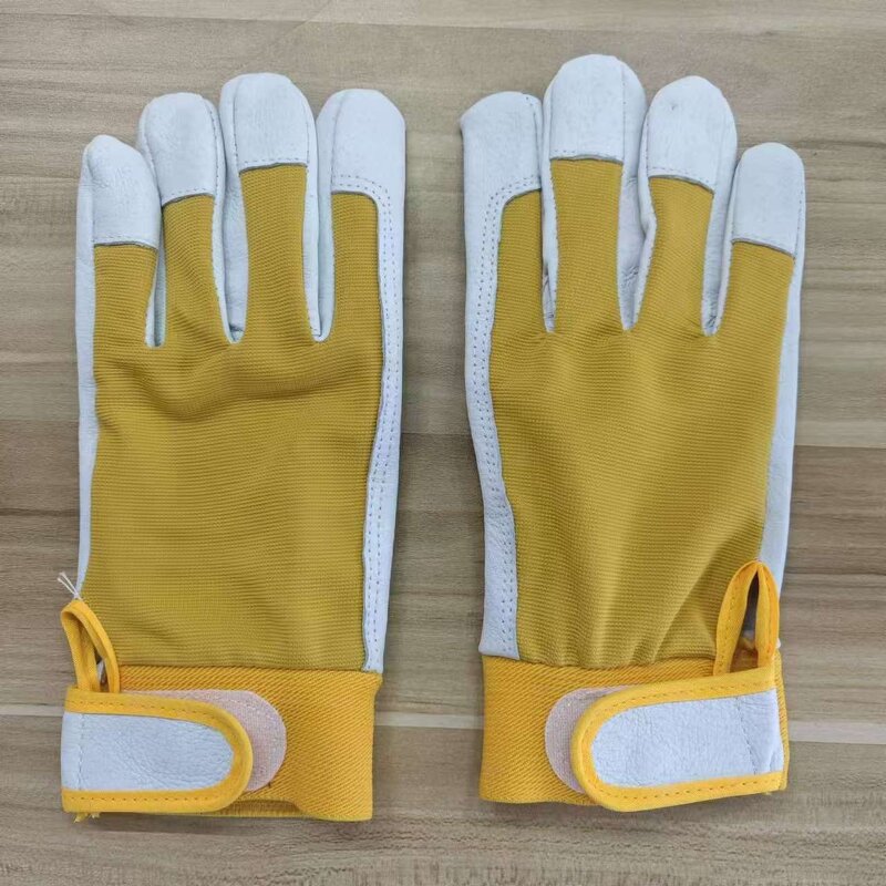 Pigskin Leather Gloves Supplier - Hot Selling Full-Size Yellow